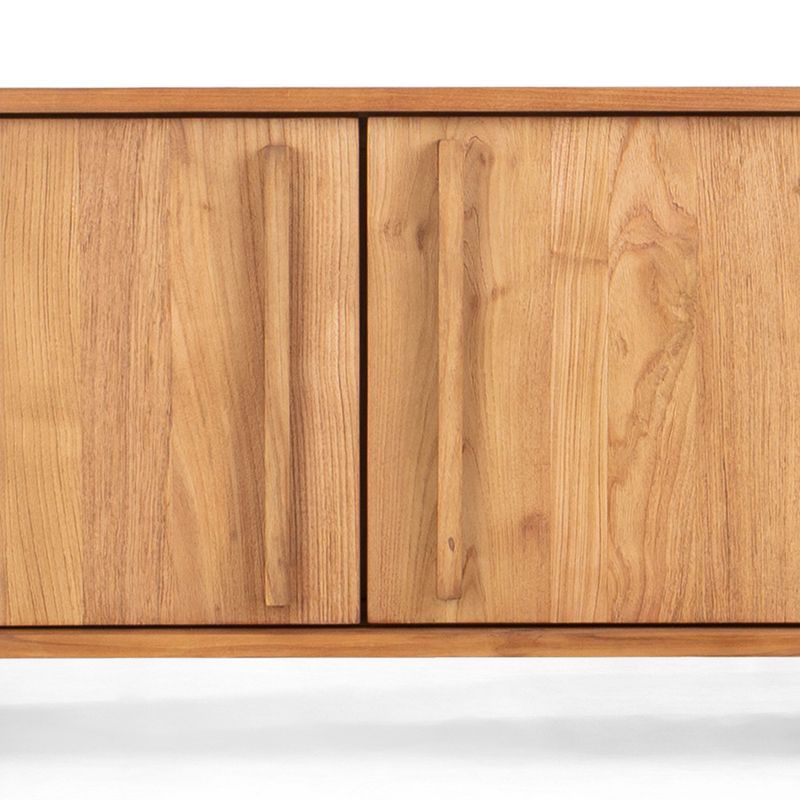 Grand Meuble TV bois massif et pieds métal Dbodhi