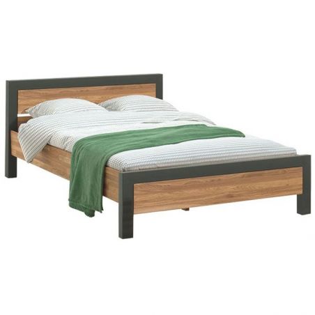 Lit chêne et métal 140x190cm Catane Casita CATALI 140