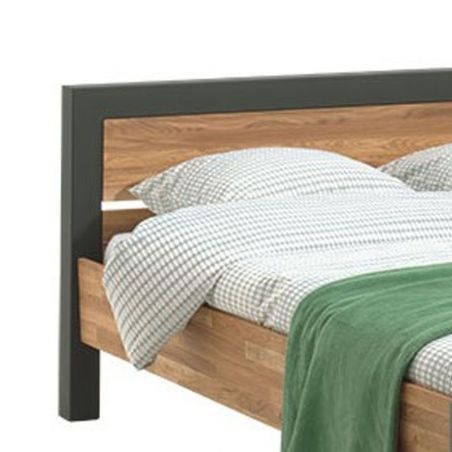 Lit industriel chêne et métal 140x190cm Catane Casita CATALI 140
