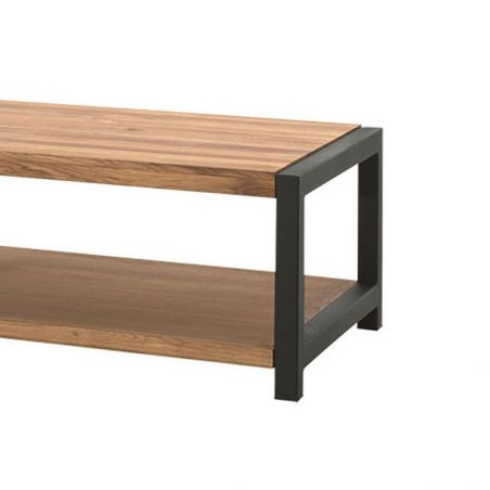 Table basse double plateau  chêne et métal 110cm Catane Casita CATATABA 110