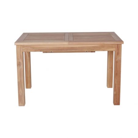 Table de jardin rectangulaire teck extensible 120cm GARDEN