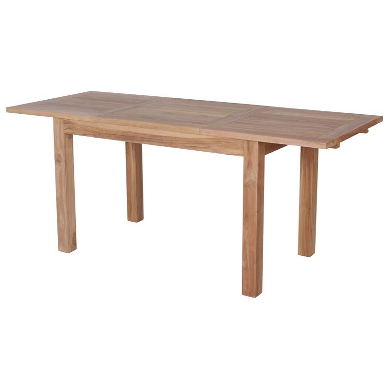 Table de jardin rectangulaire teck extensible 120cm GARDEN