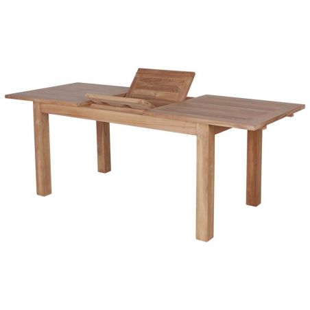 Table jardin rectangulaire teck massif extensible 8 personnes