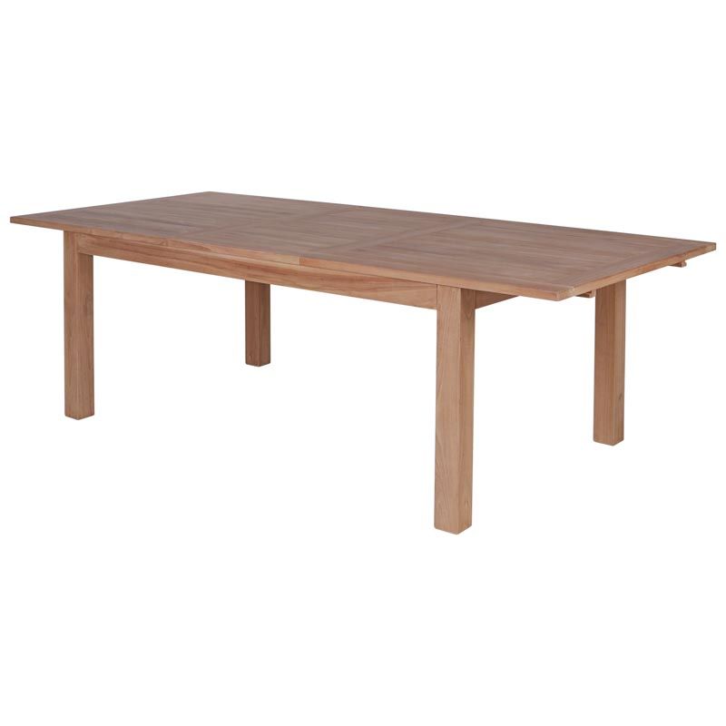 Table de jardin avec rallonge en teck massif 180cm