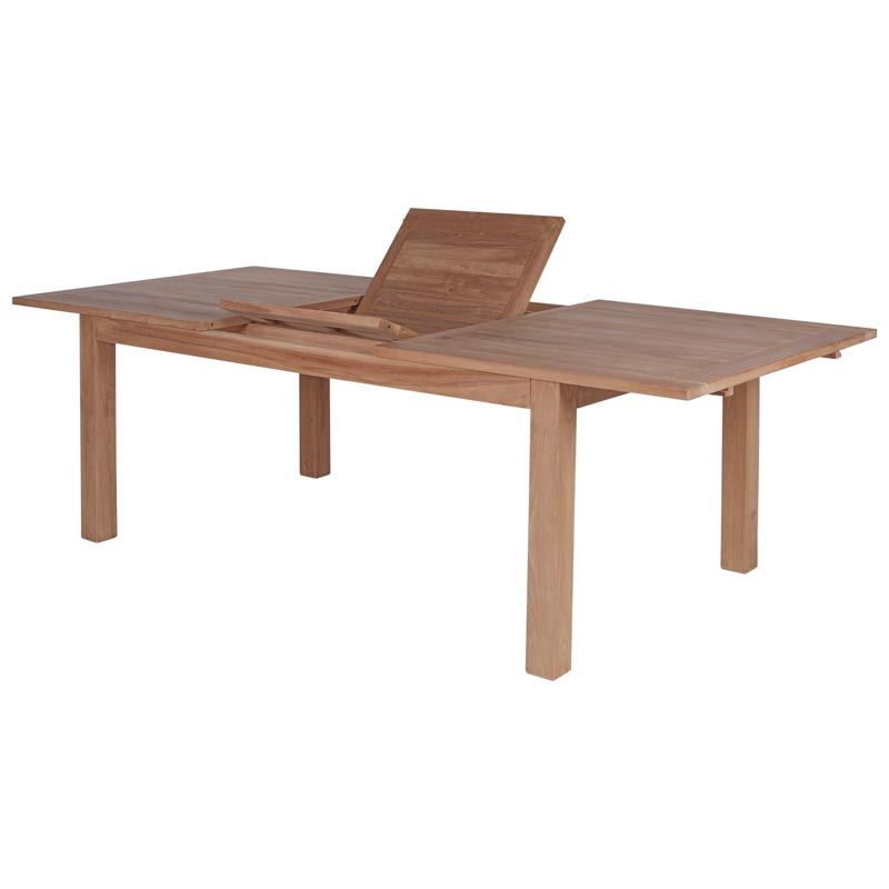 Table de jardin avec rallonge en teck massif 180cm