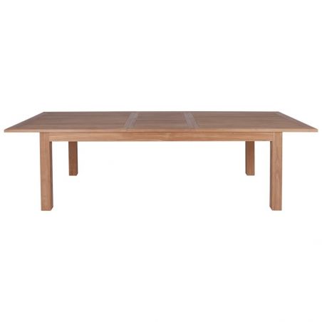 Table de jardin avec rallonge en teck massif 220cm