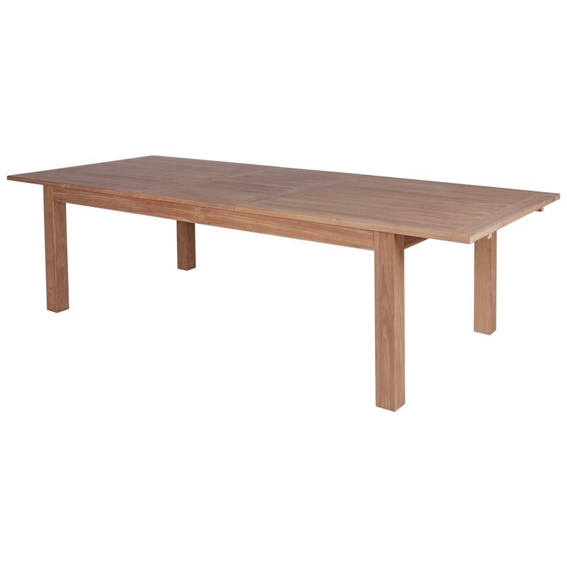 Table de jardin avec rallonge en teck massif 220cm