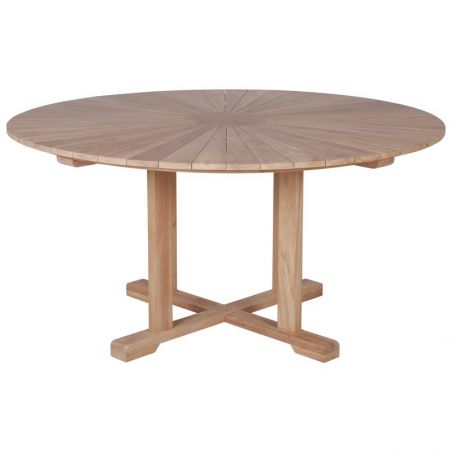 Table ronde teck massif extérieur 150cm