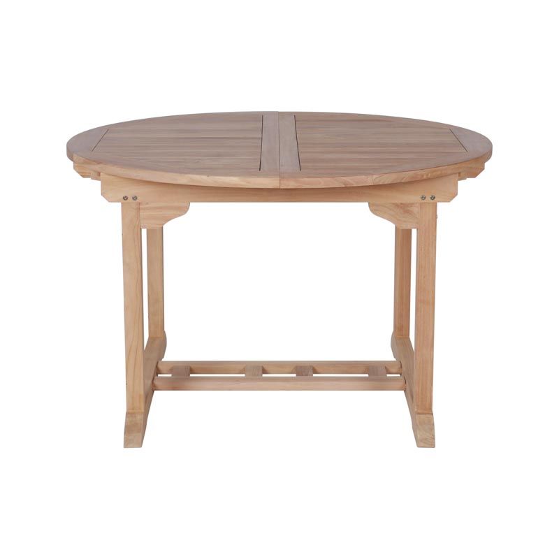 Table ronde extensible extérieur en teck massif Ø120/180cm