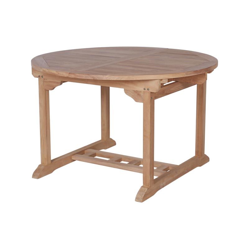 Table ronde extensible extérieur en teck massif Ø120/180cm