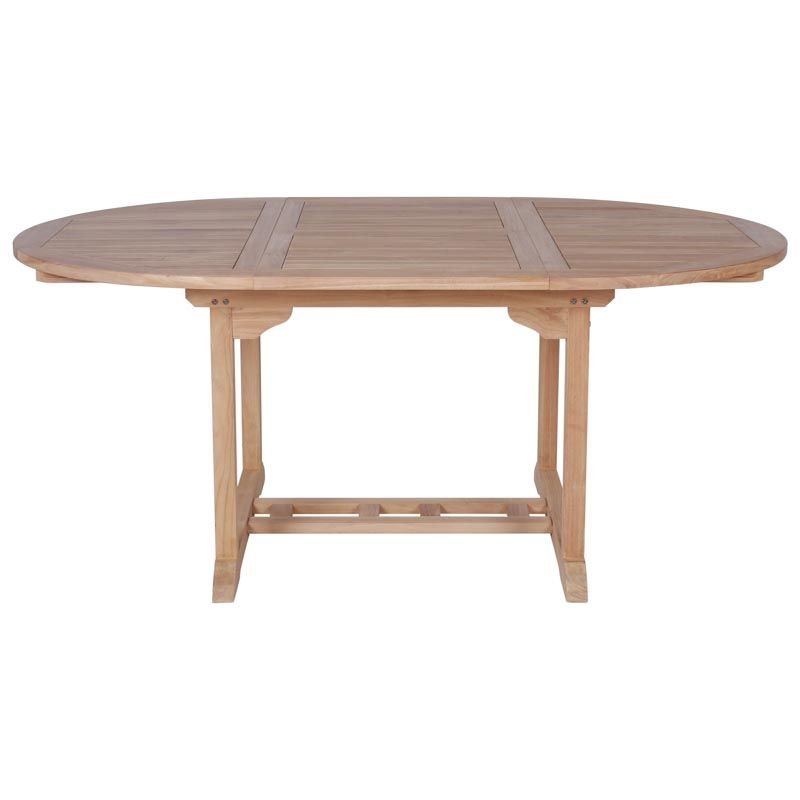 Table ronde extensible extérieur en teck massif Ø120/180cm
