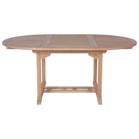 Table ronde extensible extérieur en teck massif Ø120/180cm