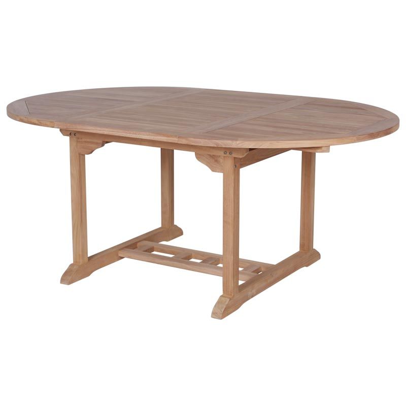 Table ronde extensible extérieur en teck massif Ø120/180cm