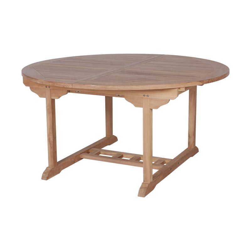 Table ronde extensible extérieur en teck massif Ø150/200cm