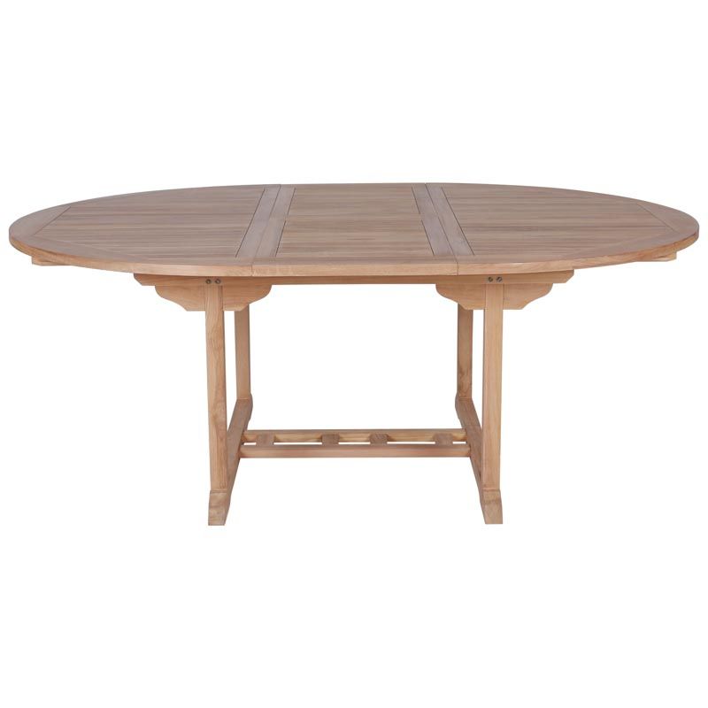 Table ronde extensible extérieur en teck massif Ø150/200cm