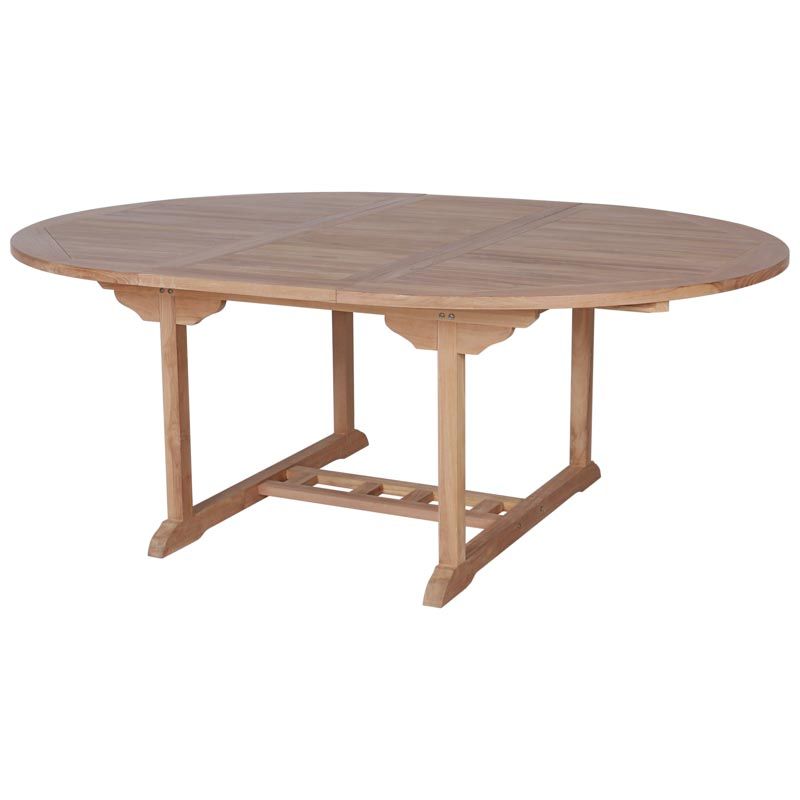 Table ronde extensible extérieur en teck massif Ø150/200cm