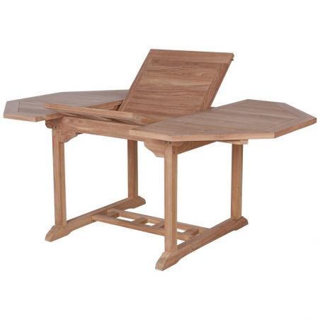 Table à manger extérieur extensible teck massif 8 personnes 120/180cm