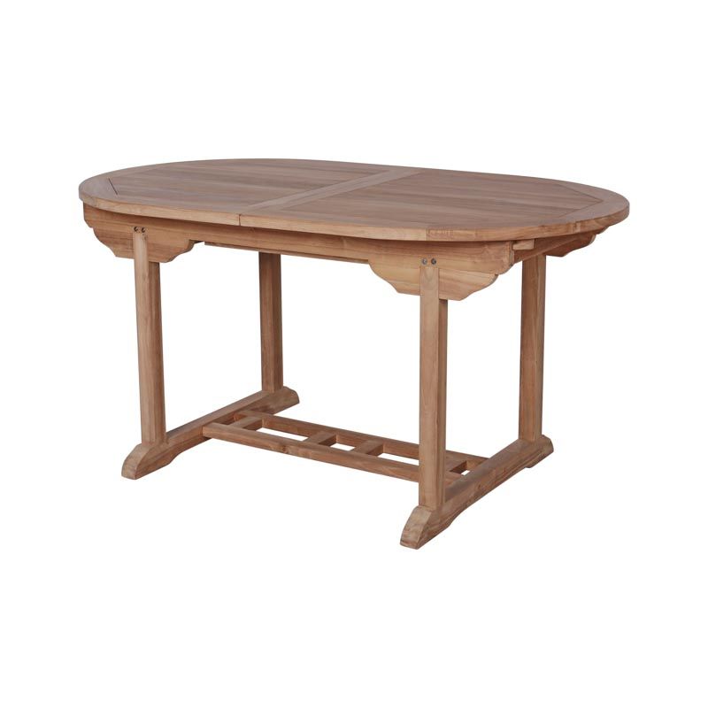 Table pour extérieur en teck extensible ovale 8 à 10 personnes Ø150cm