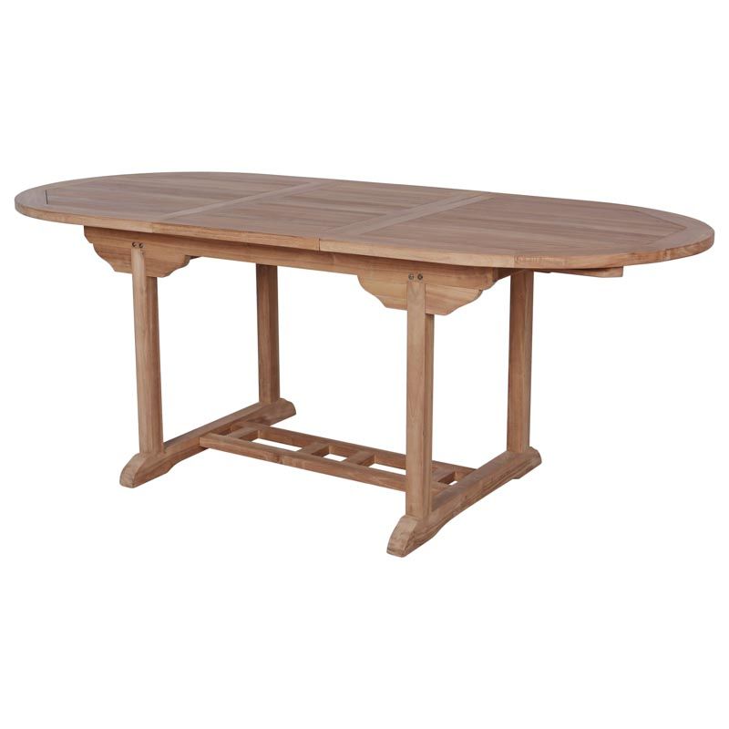 Table de jardin en teck massif ovale 8 à 10 personnes Ø150cm