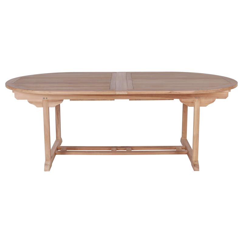 Table de jardin en teck extensible ovale 10 à 16 personnes 220/260/300cm