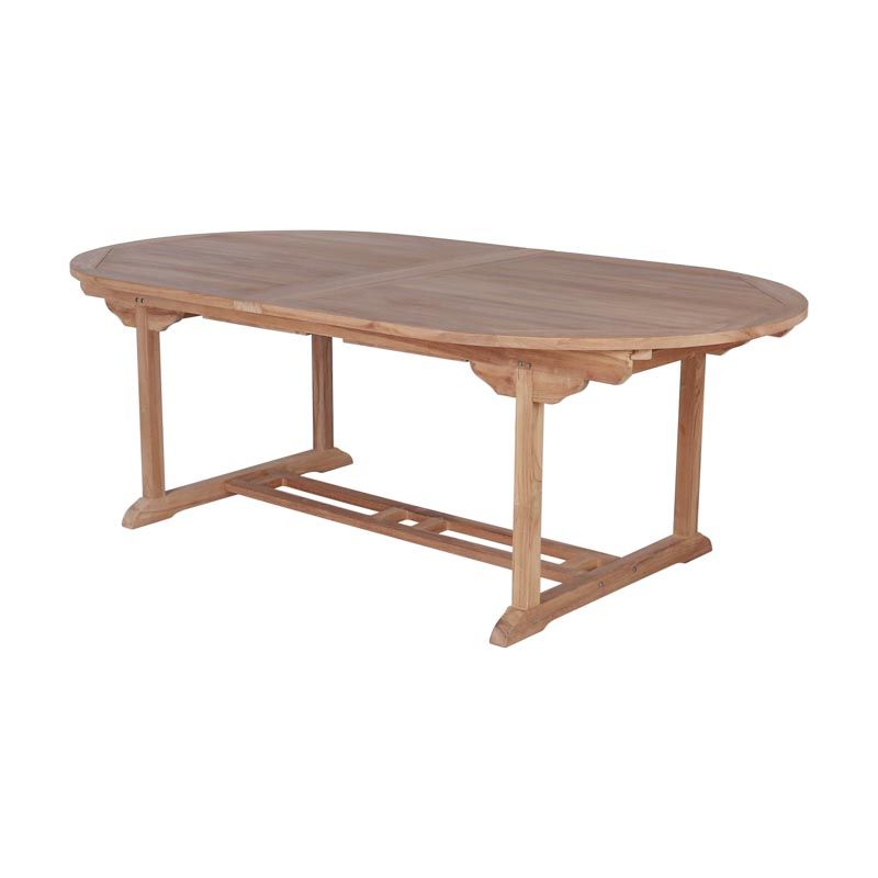 Table de jardin en teck extensible ovale 10 à 16 personnes 220/260/300cm