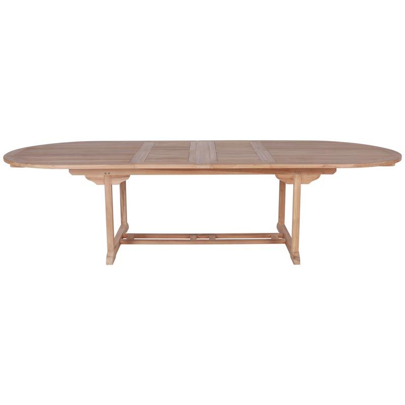 Table de jardin en teck extensible ovale 10 à 16 personnes 220/260/300cm