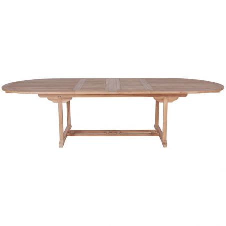 Table de jardin en teck extensible ovale 10 à 16 personnes 220/260/300cm