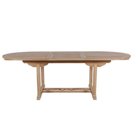 Table de jardin en teck extensible ovale 8 à 12 personnes 180/240cm