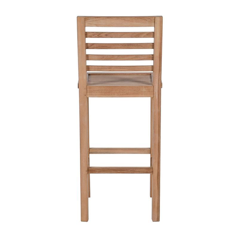 Lot de 2 tabourets de bar teck massif pour jardin GARDEN