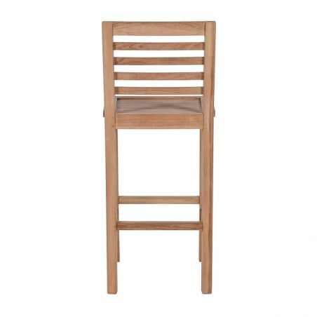 Lot de 2 tabourets de bar teck massif pour jardin GARDEN