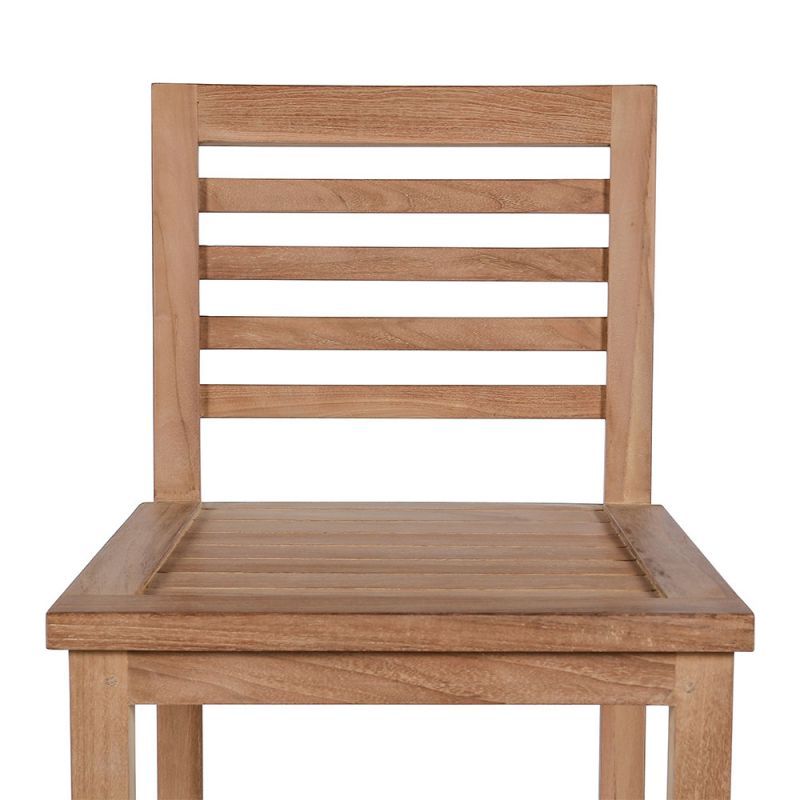 Lot de 2 tabourets de bar teck massif pour jardin GARDEN