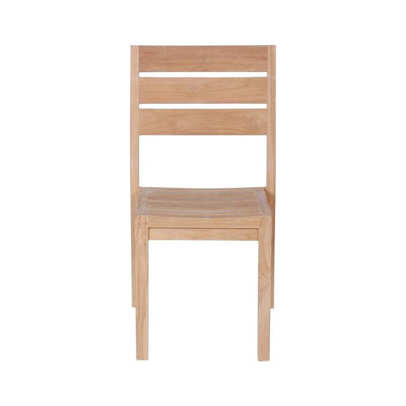 Lot de 4 chaises empilables en teck massif GARDEN