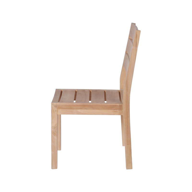 Lot de 4 chaises empilables en teck massif GARDEN