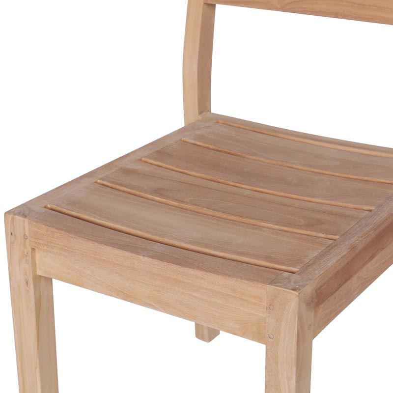 Lot de 4 chaises empilables en teck massif GARDEN