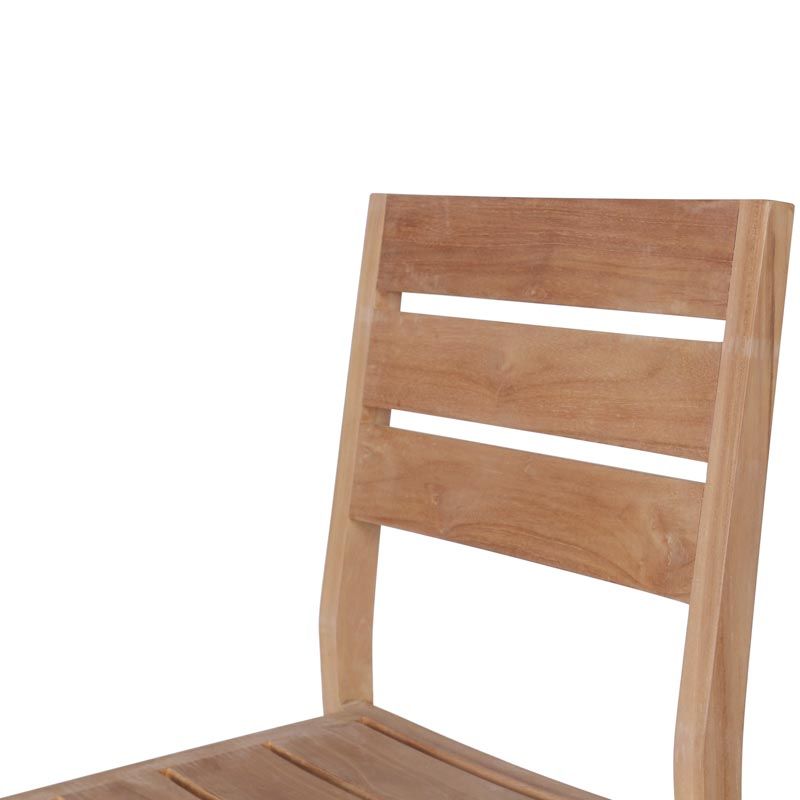 Lot de 4 chaises empilables en teck massif GARDEN