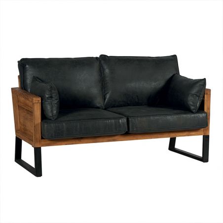 Canapé style montagne bois 2 places Dunmore Casita DUNFA2GOBGRI