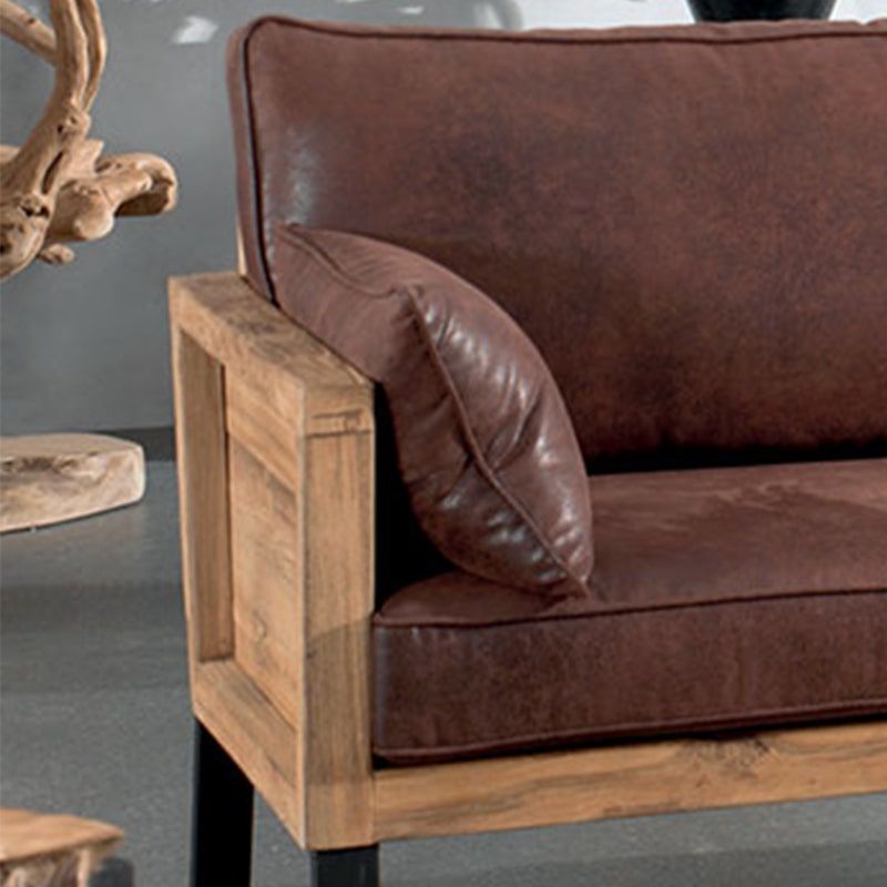 Canapé bois tissu marron 3 places Dunmore Casita DUNFA3GOBHAV
