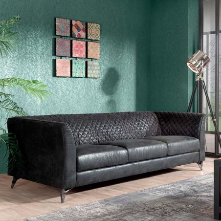 Canapé 3 places tissu gris Liverpool Casita LIVEF3GOBGRI