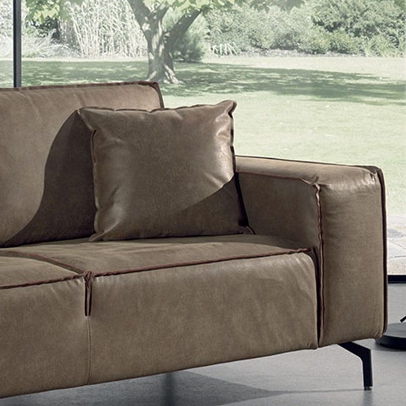 Canapé design cuir kaki Pueblo Casita PUEBF3BULKAK