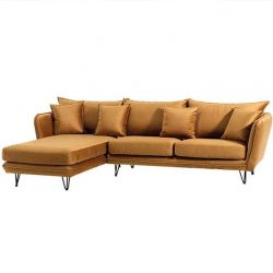 Canapé d'angle velours ocre 286cm Hasting Casita HASDMONOCR32RG retour gauche