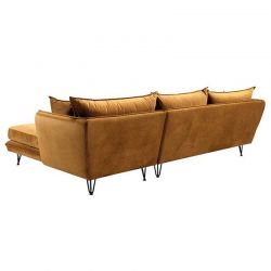 Canapé d'angle velours jaune 286cm Hasting Casita HASDMONOCR32RG retour gauche