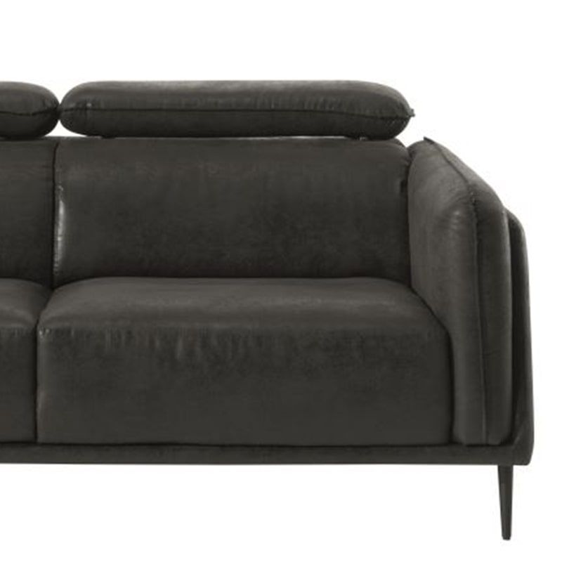 Canapé fixe têtière en tissu gris Korland Casita KOGOBIGR