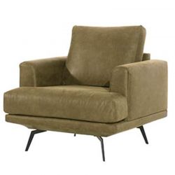 Fauteuil en cuir kaki 90cm Atri Casita ATF1BULLKAK