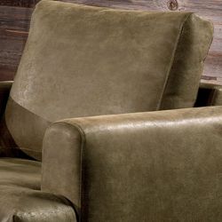 Fauteuil contemporain cuir kaki 90cm Atri Casita ATF1BULLKAK