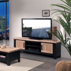 Meuble TV chêne huilé et pin noir 170cm Ashland Casita ASHTV 170