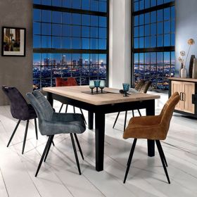 Table moderne bois et noir chene 150cm Ashton Casita ASHTA 150