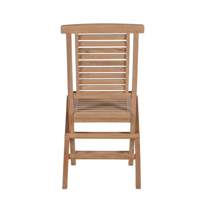 Lot de 2 chaises pliantes teck jardin GARDEN modèle B