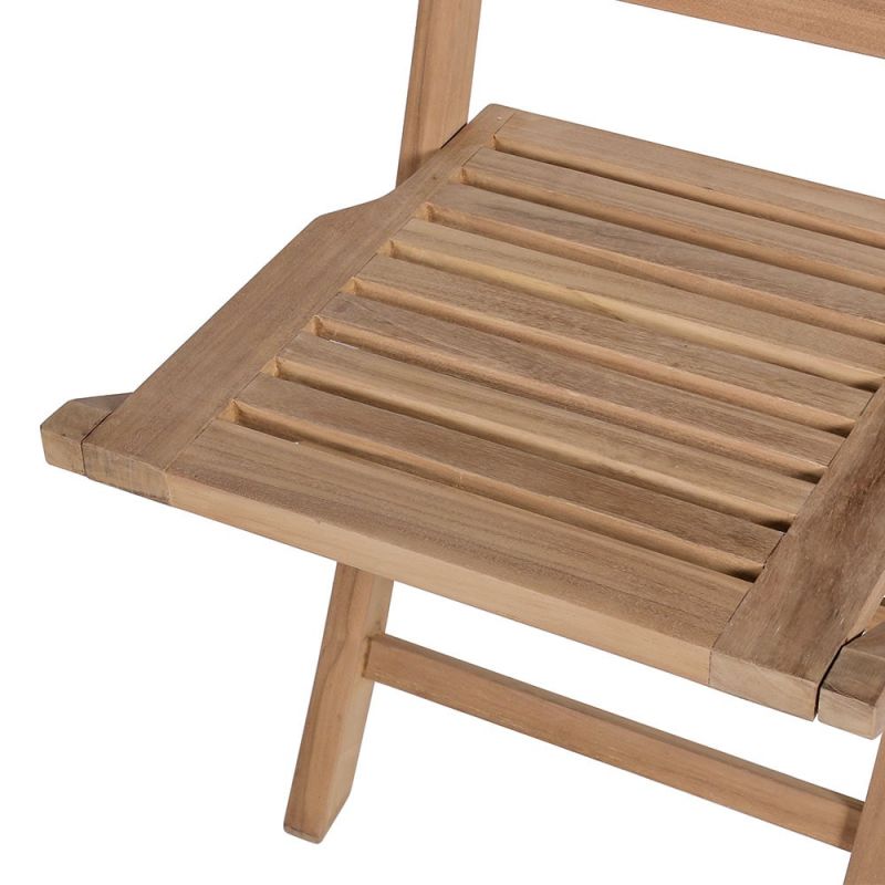 Lot de 2 chaises pliantes teck extérieur GARDEN modèle B