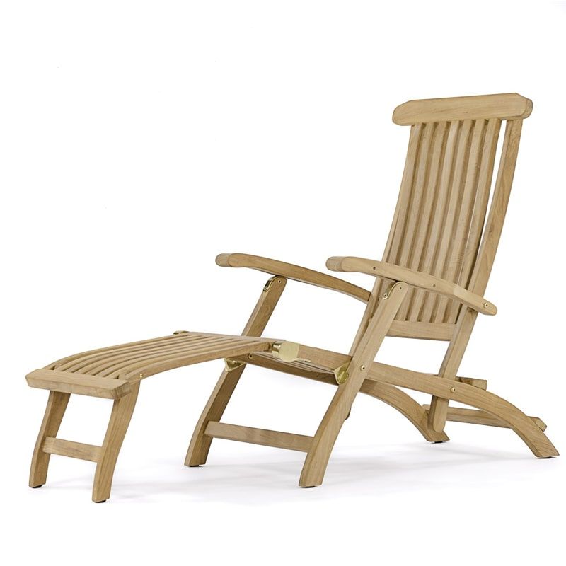 Lot de 2 steamers pliants en teck massif GARDEN 150cm