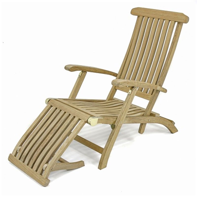 Lot de 2 steamers pliants en teck massif GARDEN 150cm